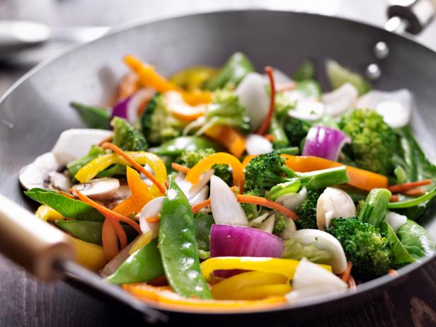 Fresh or frozen broccoli along with peppers and onions and snow peas are the ideal ingredients in stir fry.