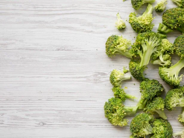 Cut broccoli into florets before freezing.