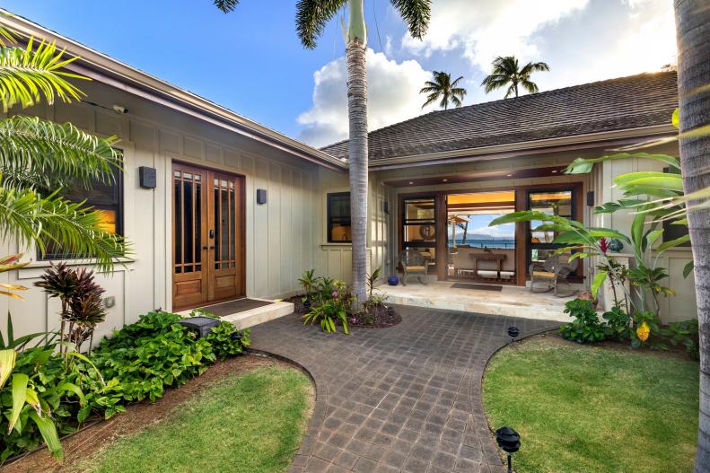 Tropical Villa and Front Door