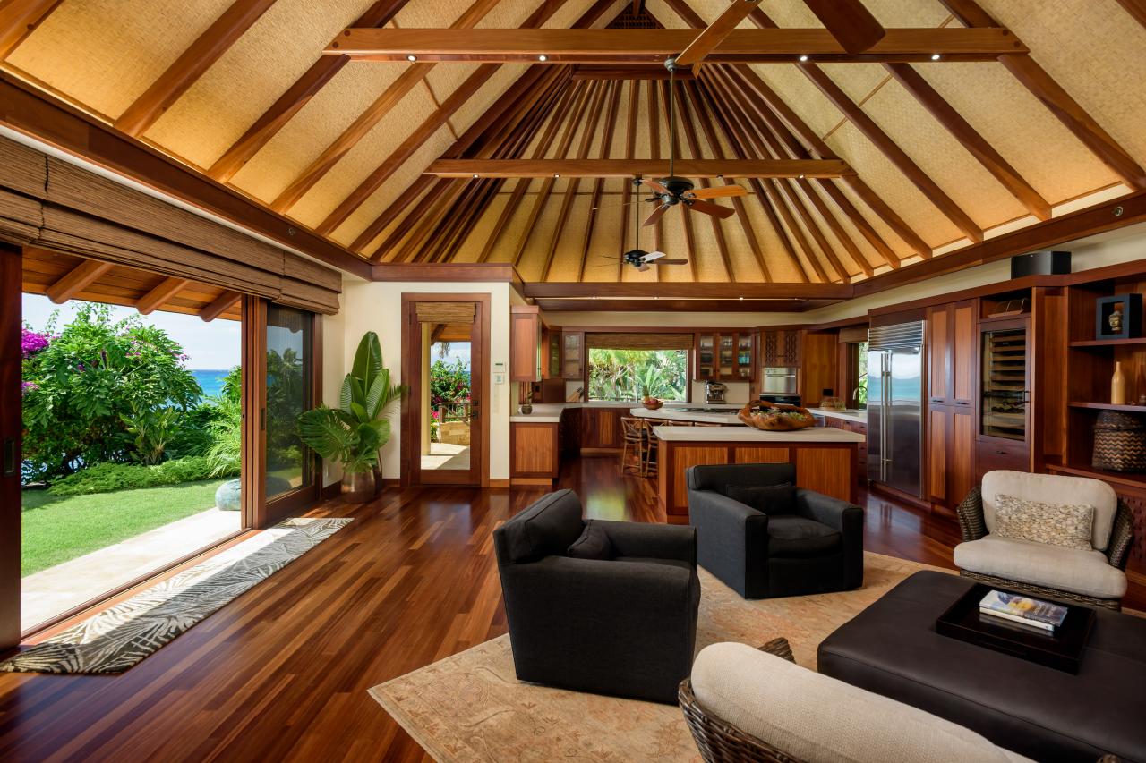 tropical beach hut interior