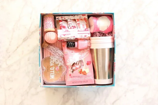 Box Packed with Pink Accessories 