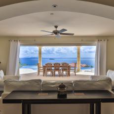 Ocean View from Traditional Villa Living Room