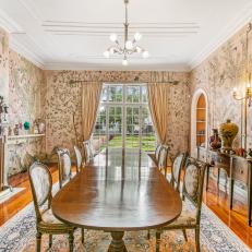 Traditional Dining Room With Vine Mural