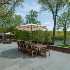 Lakefront Patio With Fireplace