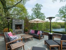 Waterfront Fireplace and Patio