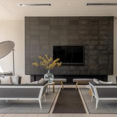 Modern Living Room With Gray Sofas
