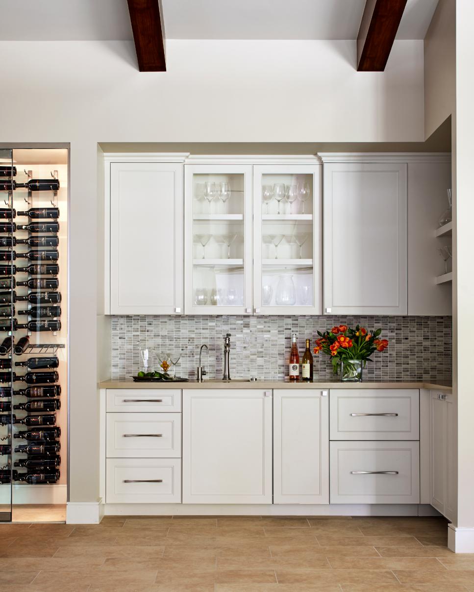 Transitional Wine Room With White Cabinets | HGTV