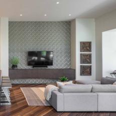 Modern Living Room With Gray Sectional