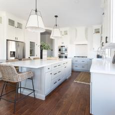 Timeless Kitchen With Large Marble Island