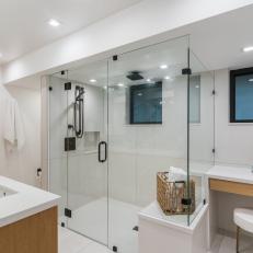 Modern Bathroom With Spacious Walk-In Shower