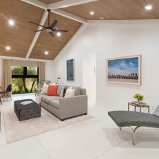 Modern Living Room With Vaulted Ceilings