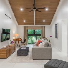 Modern Living Room With Vaulted Ceiling