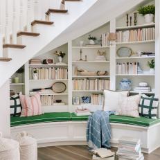 Cozy Reading Nook Under Stairs