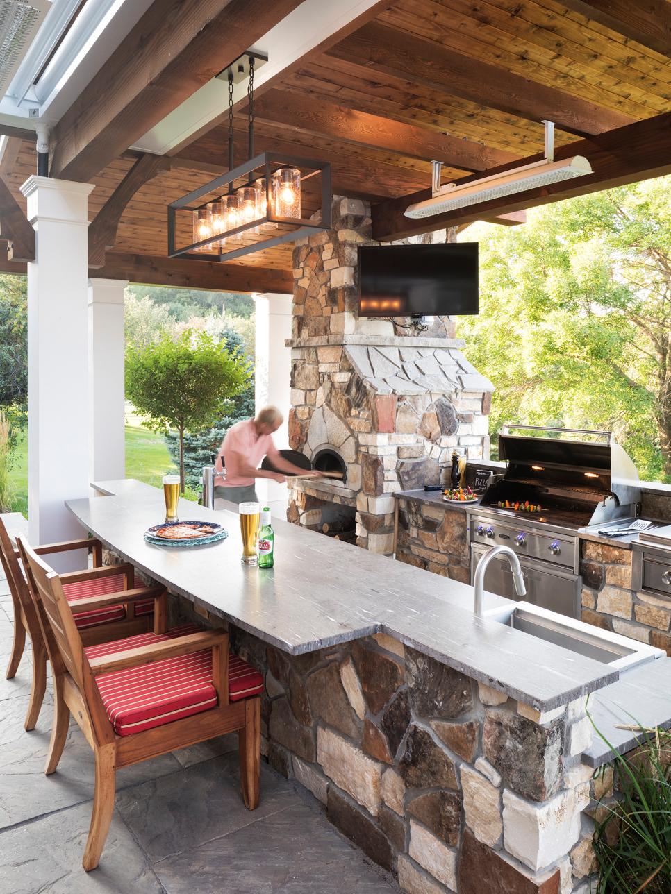 Outdoor Kitchen With Pizza Oven  HGTV