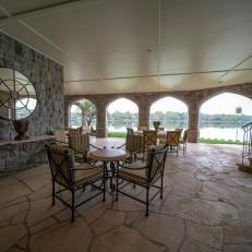 Stone Patio With Arched Openings