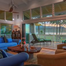 Tropical Great Room With Sunset View