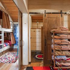 Rustic Bunk Bedroom With Barn Doors