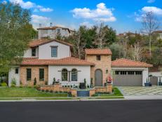 Mediterranean Home With Terra Cotta Roof, Landscaped Driveway