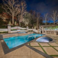 Outdoor Patio With Swimming Pool and Hot Tub