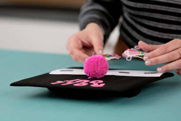 Place the 3D roller skate stickers on the  road.