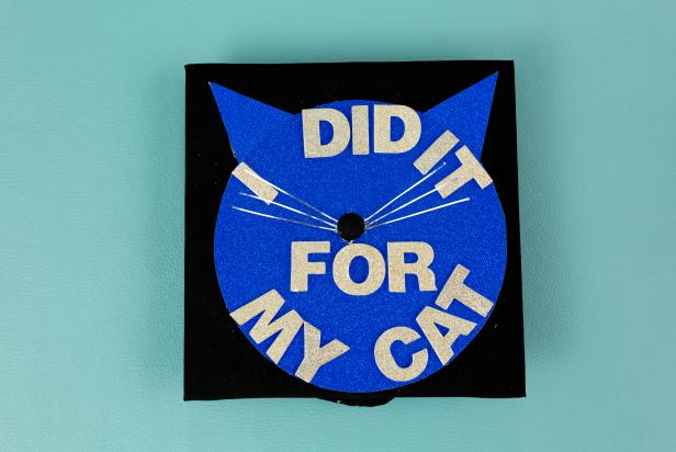 Blue, Cat Shaped Graduation Cap That Reads "I Did It For My Cat" 