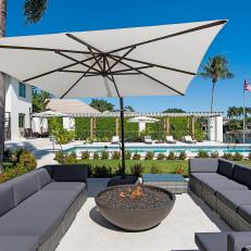 Outdoor Sitting Area With Gray Sofas