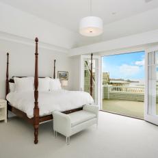White Bedroom With Four Poster Bed