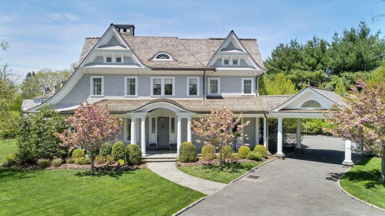 Gray Colonial Mansion