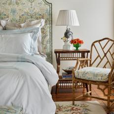 Traditional Southern Guest Bedroom with Pale Upholstery