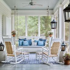 Screened Porch with Traditional Southern Furnishings
