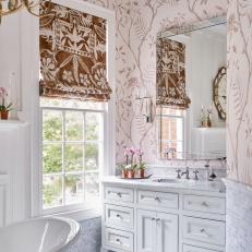 Intricate Floral Details in a Traditional Master Bath