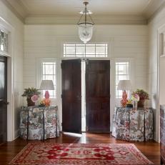 Rear Hallway with Transom Windows and Antique Doors
