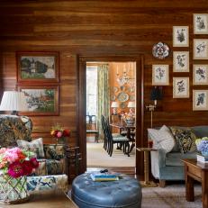 Traditional Southern Study with Heart Pine Paneling