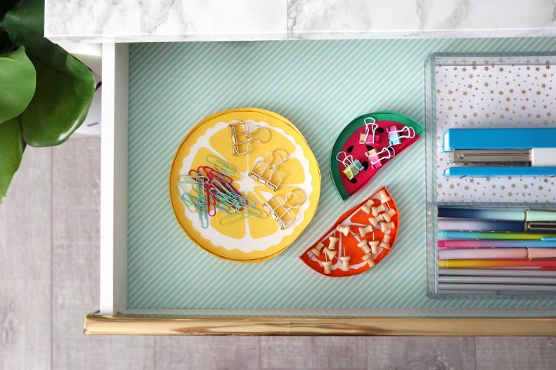 Lemon, Ornage and Watermelon Tray in Desk