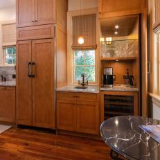 Galley Kitchen With Small Breakfast Nook