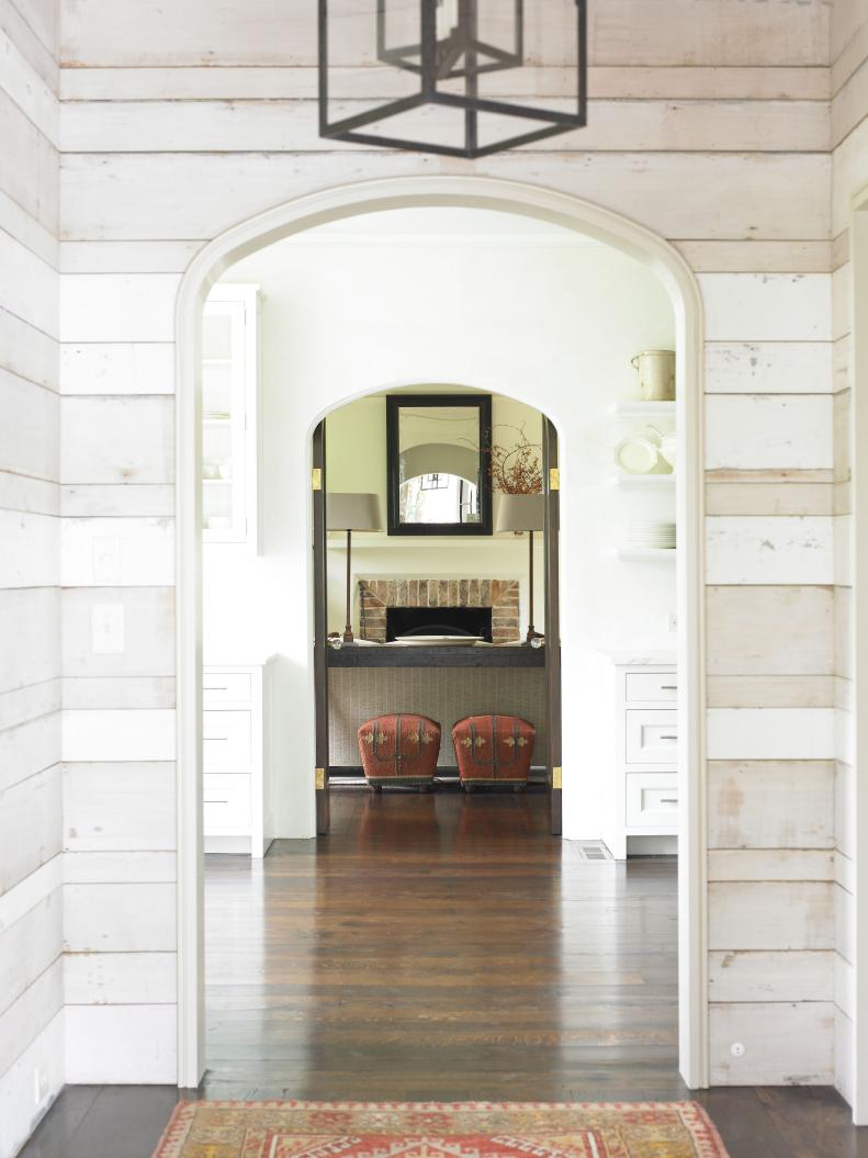 A renovated foyer in keeping with Dutch Colonial architecture.