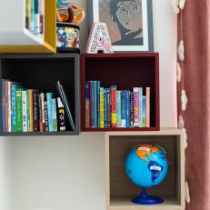 Cube Bookshelves With Kid Books