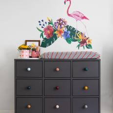 Gray Dresser and Changing Pad