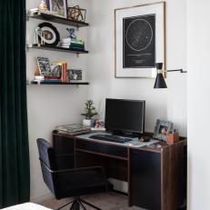 Home Office With Black Desk