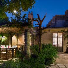 Outdoor Dining Room at Night