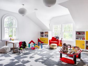Neutral Playroom With Carpet Tiles