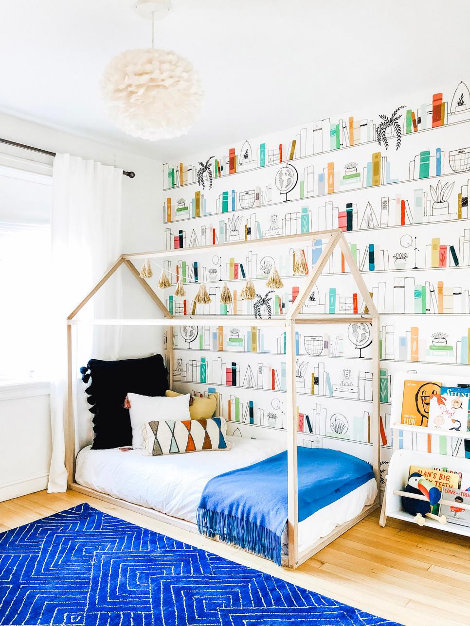 Colorful Kid s  Bedroom With Floor Bed HGTV 