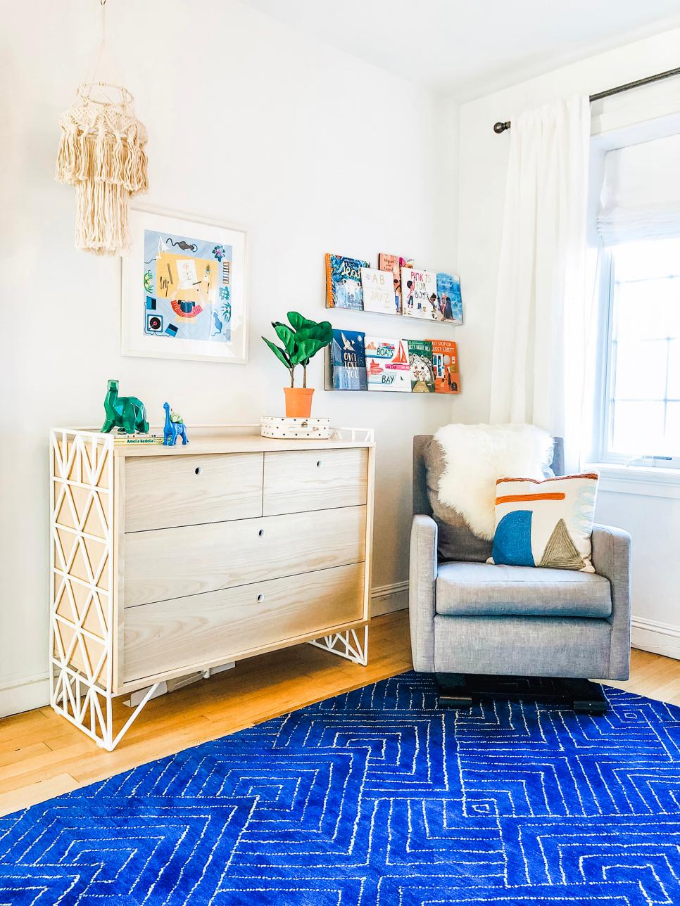 Bedroom With Royal Blue Rug, Bright Blue Area Rug