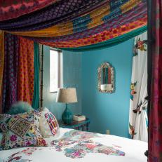 Jewel-Toned Boho Teen Bedroom With Striking Draping
