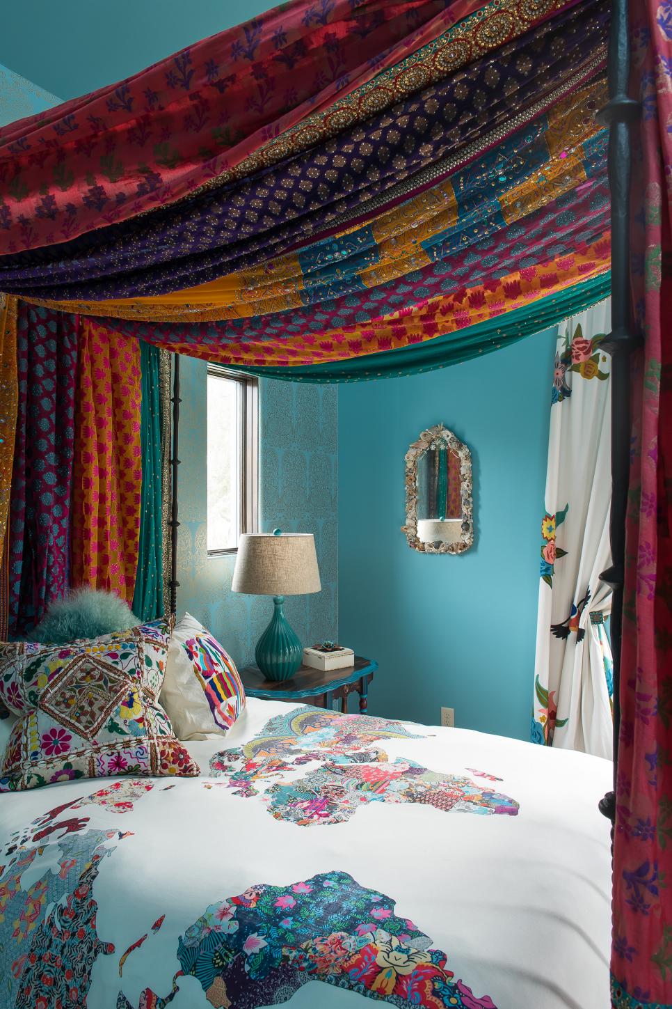 JewelToned Boho Teen Bedroom With Striking Draping HGTV