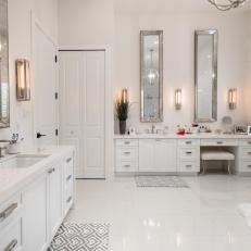 White Main Bathroom With Gray Mats