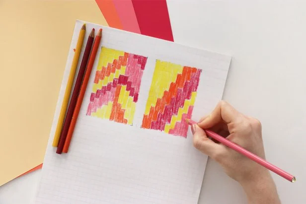 Red, Orange, and Yellow  Design on Crafts Paper 