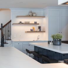 Kitchen With Asymmetrical Shelving