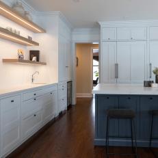Kitchen With White Bar Area