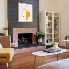 Charcoal Shiplap Fireplace a Statement in the Living Room